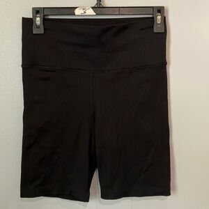 Athleta High Rise Ribbed Biker Shorts Black Size Medium Activewear #800